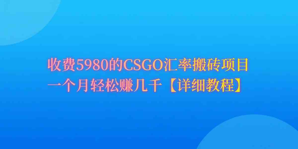 （9776期）CSGO装备搬砖，月综合收益率高达60%，你也可以！-融信e客