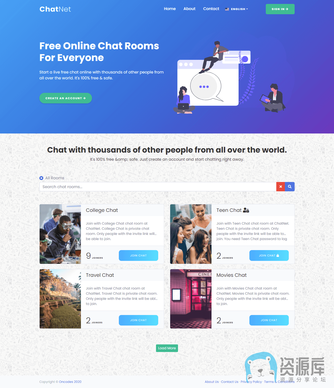 ChatNet -PHP聊天室和私人聊天程序 v1.9-融信e客