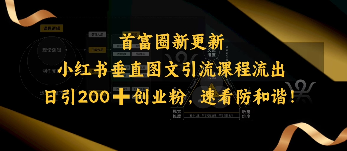 小红书垂直图文引流课程流出，日引200+创业粉，速看防和谐-融信e客