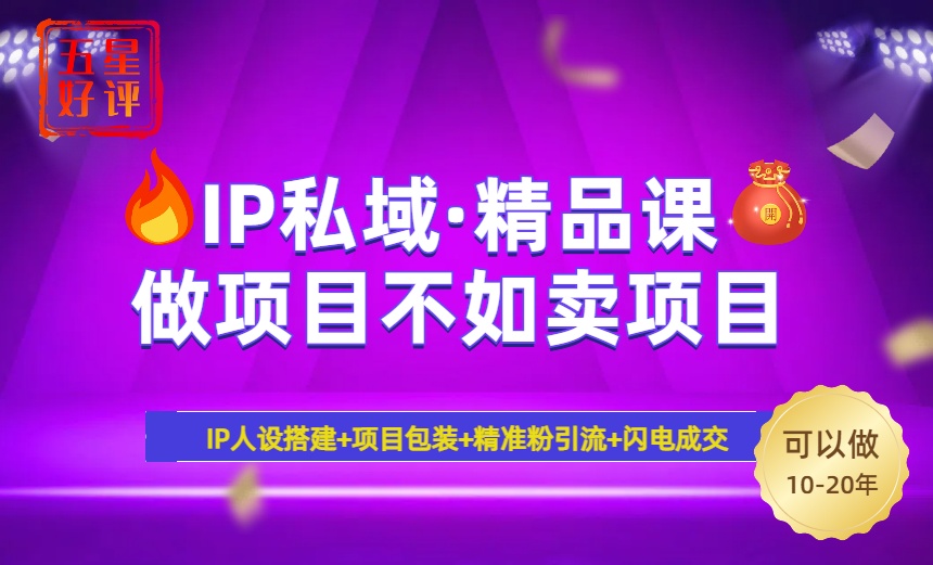 （14406期）2025年“IP私域·密训精品课”，日赚3000+小白避坑年赚百万，暴力引流...-融信e客